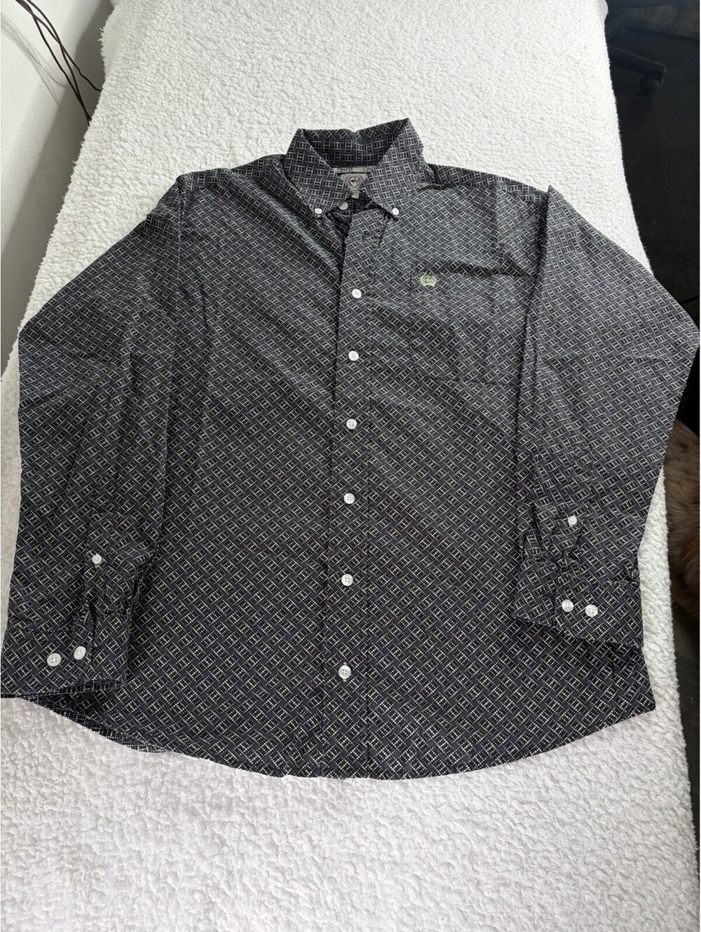 Cinch Shirt Men X-Small Black Geometric Button Down Long Sleeve Western Shirt